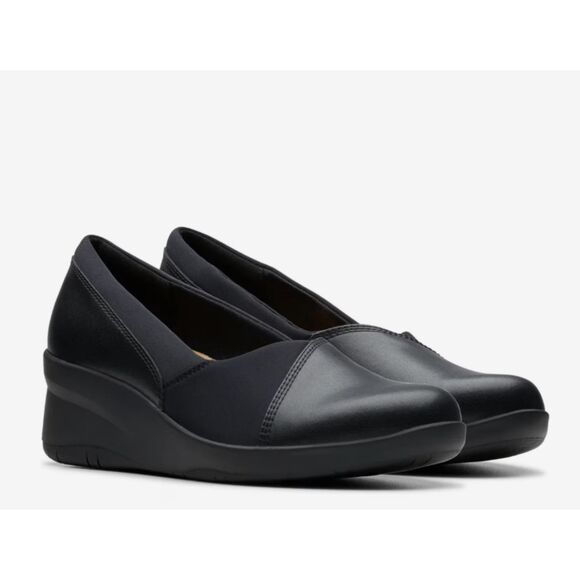 NWT Leather Clarks Suttyn Walk Wedge Slip-On - 11M - Picture 1 of 12